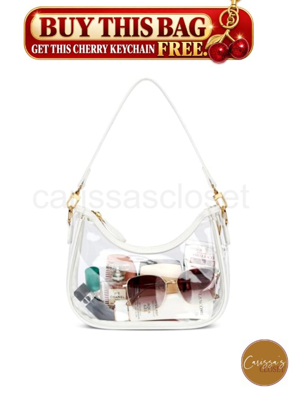 ✨ KKXIU Clear PVC Hobo Shoulder Bag with Adjustable Crossbody Straps